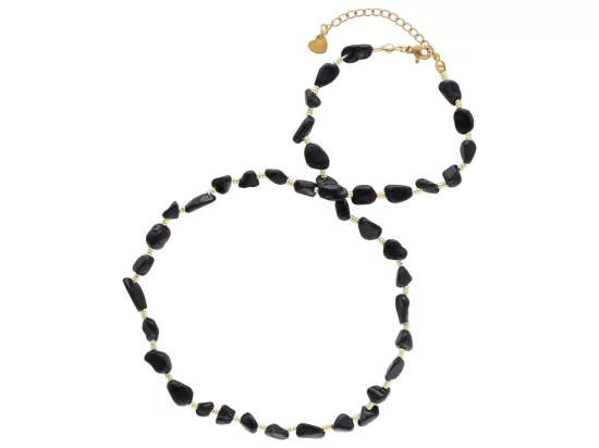 N3L70 NASZYJNIK TURMALIN CZARNY