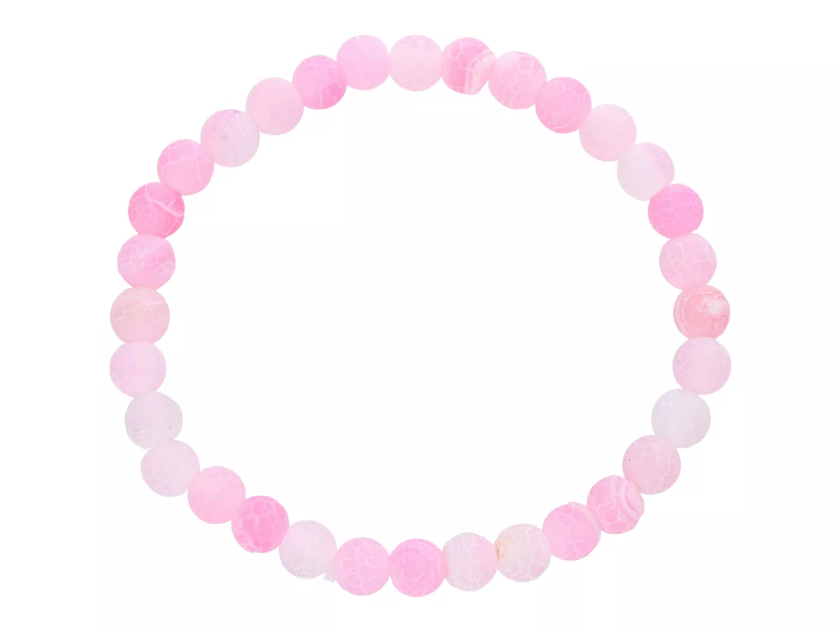 R4H63 BRANSOLETKA AGAT TRAWIONY KULE 6 mm