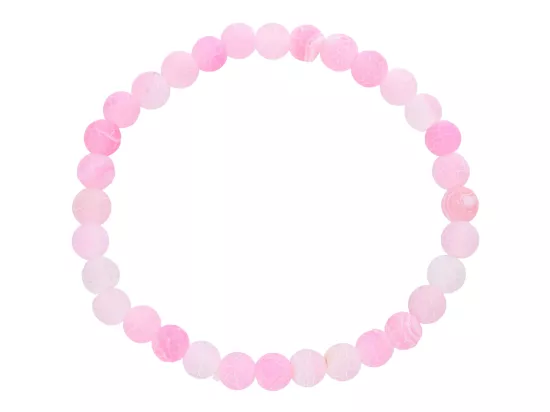 R4H63 BRANSOLETKA AGAT TRAWIONY KULE 6 mm