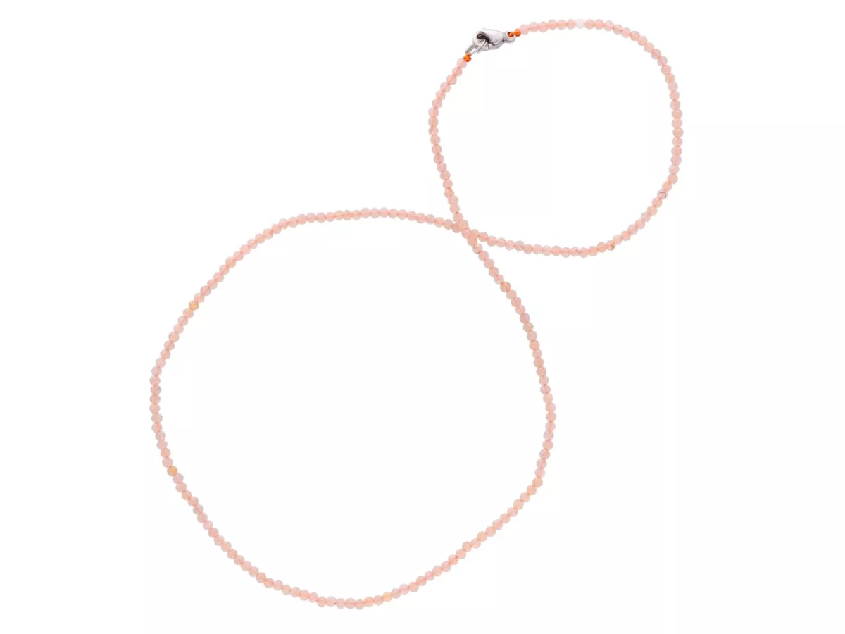 N2P09 NASZYJNIK KAMIEŃ SŁONECZNY KULE FASETOWANE 2 mm