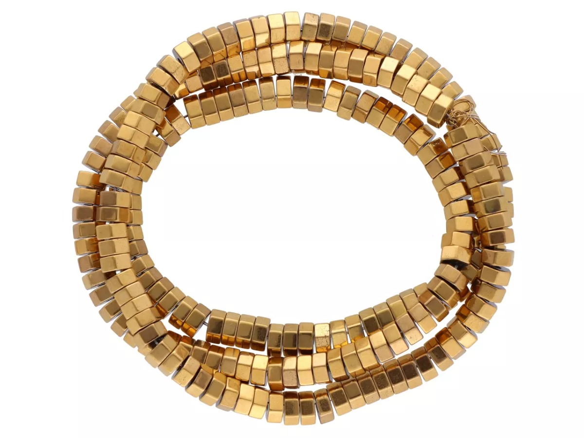 K7O75 HEMATYT MIODOWY SZEŚCIOKĄTY 4,5/2 mm - 1 SZNUR