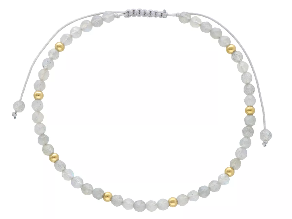 R4O14 BRANSOLETKA SHAMBALLA LABRADORYT I STAL CHIRURGICZNA