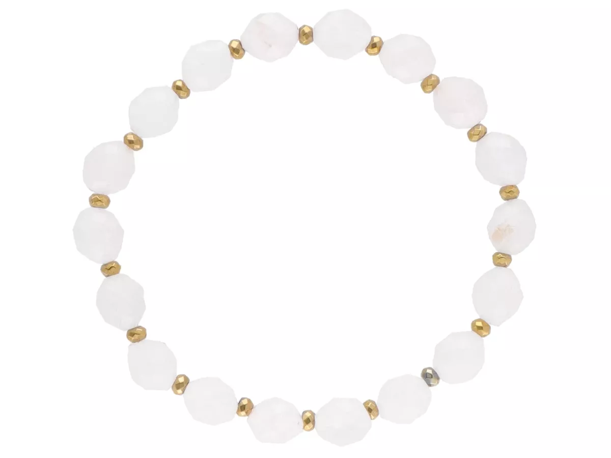 R4U40 BRANSOLETKA KWARC RÓŻOWY OWAL FASETOWANY 7/8 mm