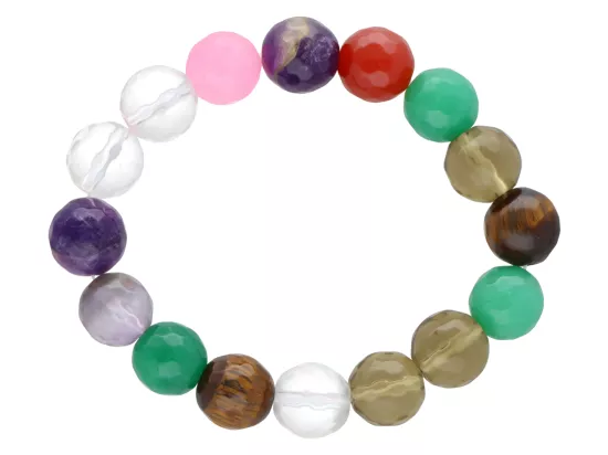 R3N87 BRANSOLETKA MIX KAMIENI KULE FASETOWANE 12 mm