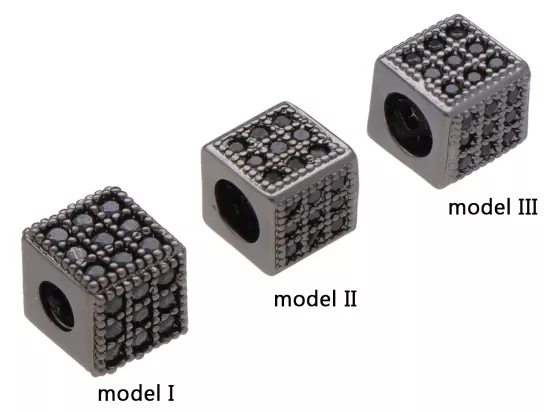 P5L57 PRZEKŁADKA OZDOBNA Z MIEDZI Z CYRKONIAMI - 1 SZTUKA