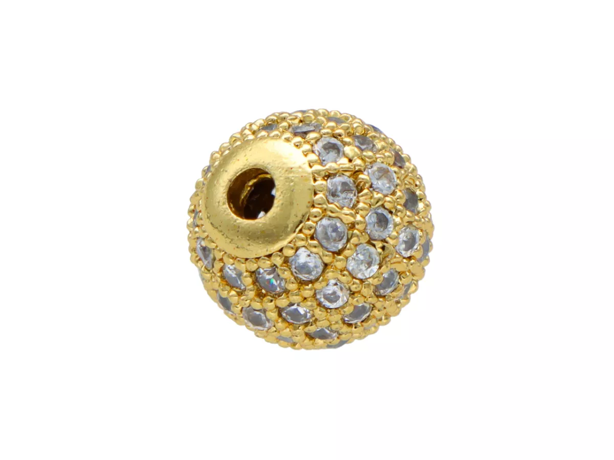 P5P94 PRZEKŁADKA OZDOBNA Z MIEDZI Z CYRKONIAMI - 1 SZTUKA