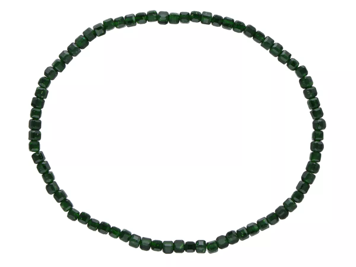 R4K93 BRANSOLETKA SZMARAGD NILU KOSTKI FASETOWANE 2,5 mm