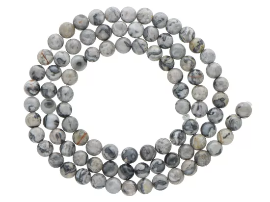 K6N60 JASPIS PICASSO SZARY KULE 4,5 mm - 1 SZNUR