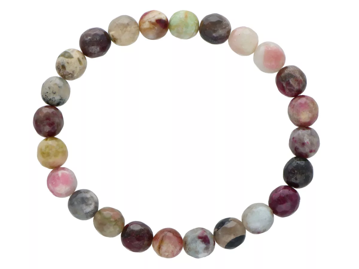 R4W61 BRANSOLETKA TURMALIN KULE FASETOWANE 7,5 mm