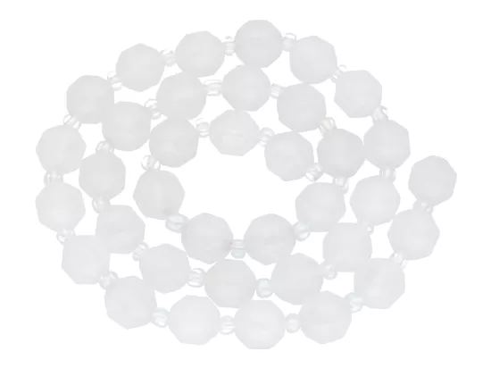 K7D41 NATURALNY BIAŁY JADEIT KULE FASETOWANE 8 mm - 1 SZNUR