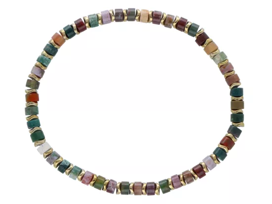 R4U69 BRANSOLETKA AGAT INDYJSKI I HEMATYT