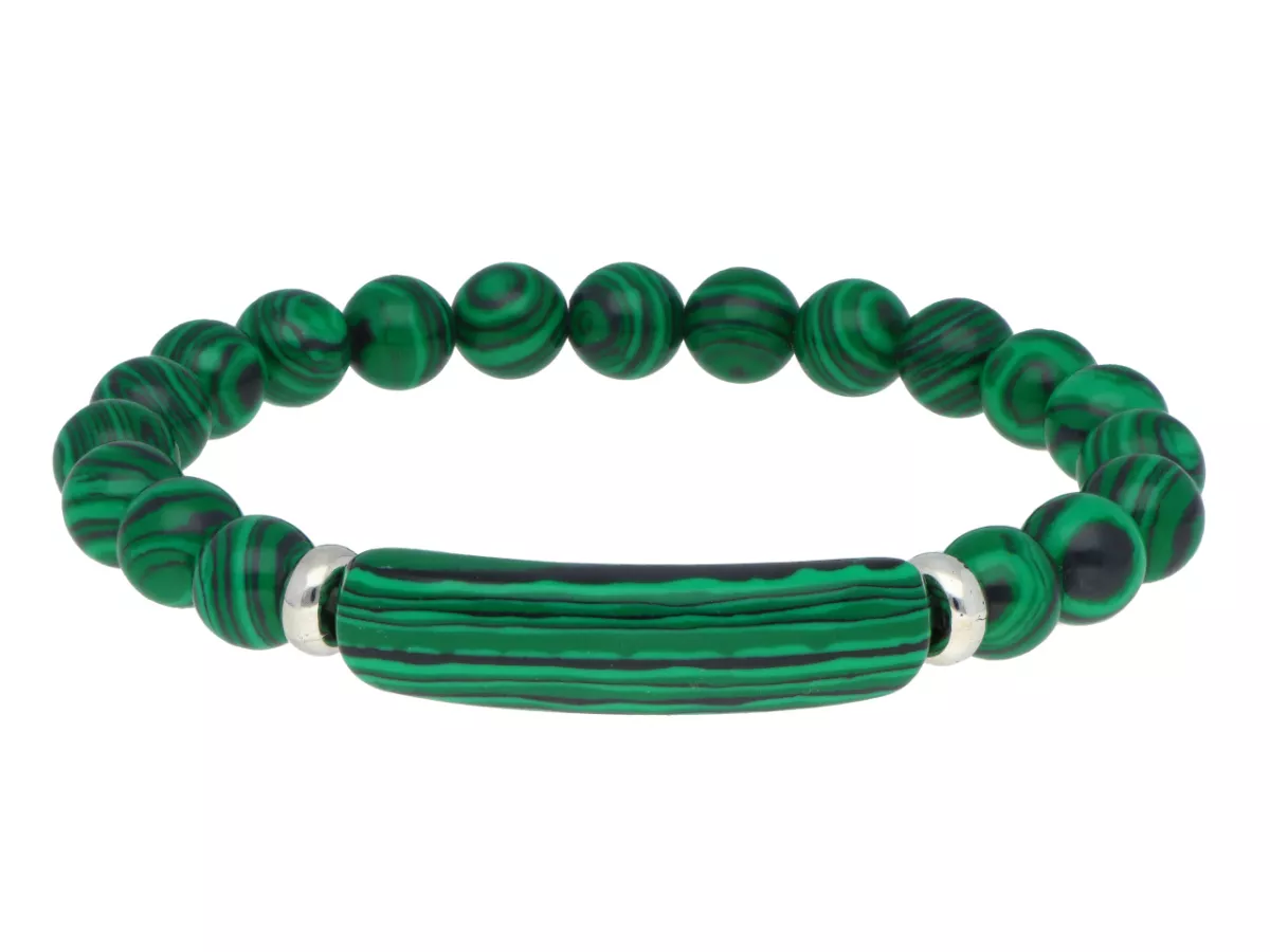 R5B57 BRANSOLETKA MALACHIT KULE 8,5 mm