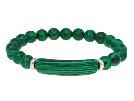 R5B57 BRANSOLETKA MALACHIT KULE 8,5 mm