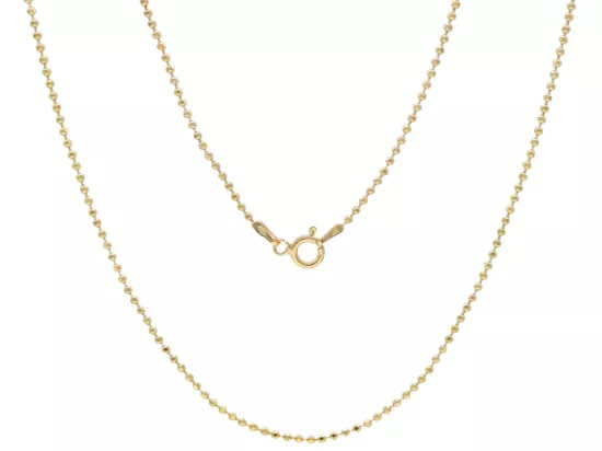 P3F96 ŁAŃCUSZEK KULKOWY 50 cm SREBRO 925 POZŁACANE