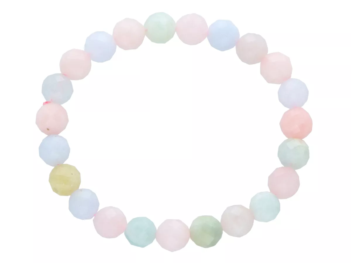 R4I96 BRANSOLETKA MORGANIT KULE FASETOWANE 8 mm