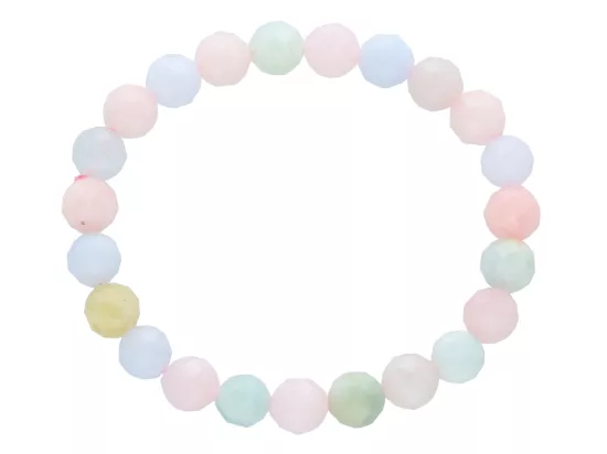 R4I96 BRANSOLETKA MORGANIT KULE FASETOWANE 8 mm