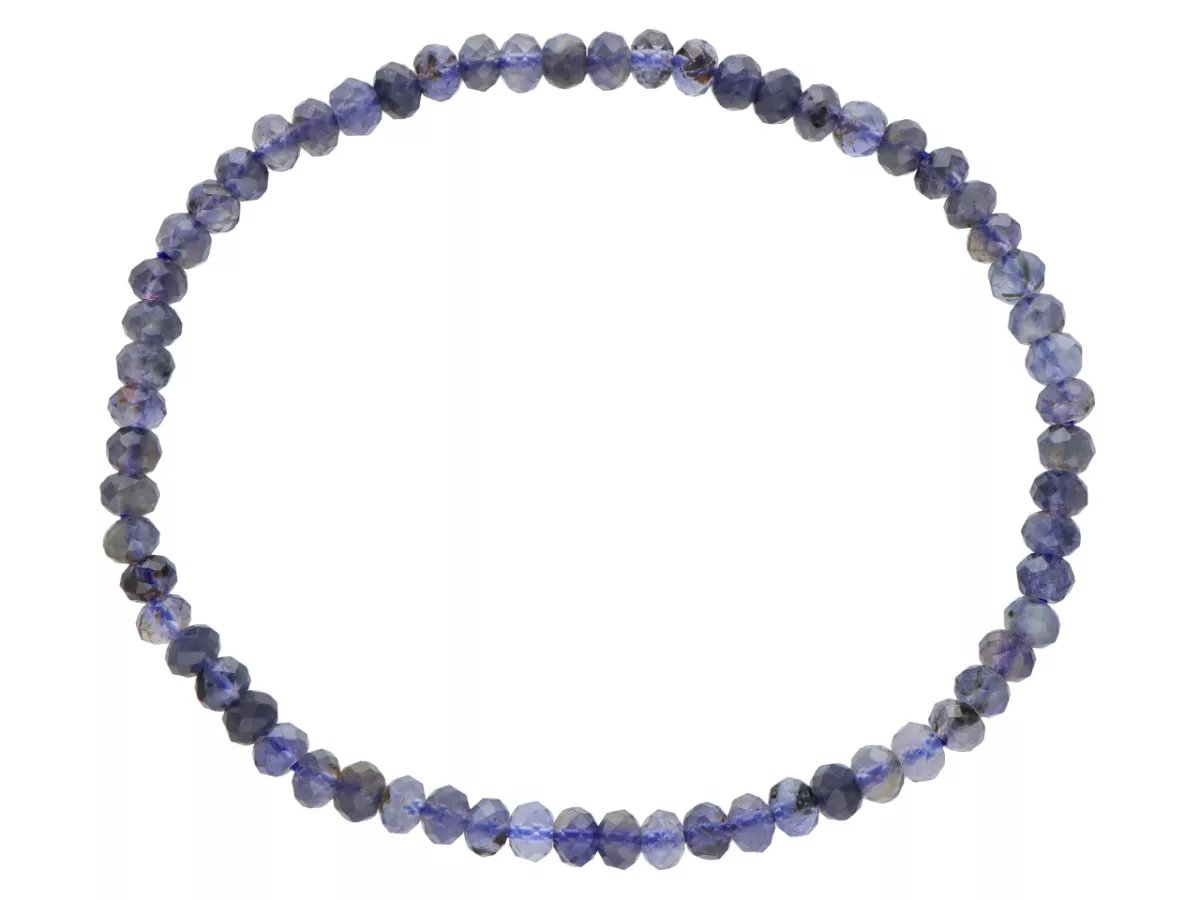 R5B36 BRANSOLETKA IOLITE OPONKI FASETOWANE 4 mm