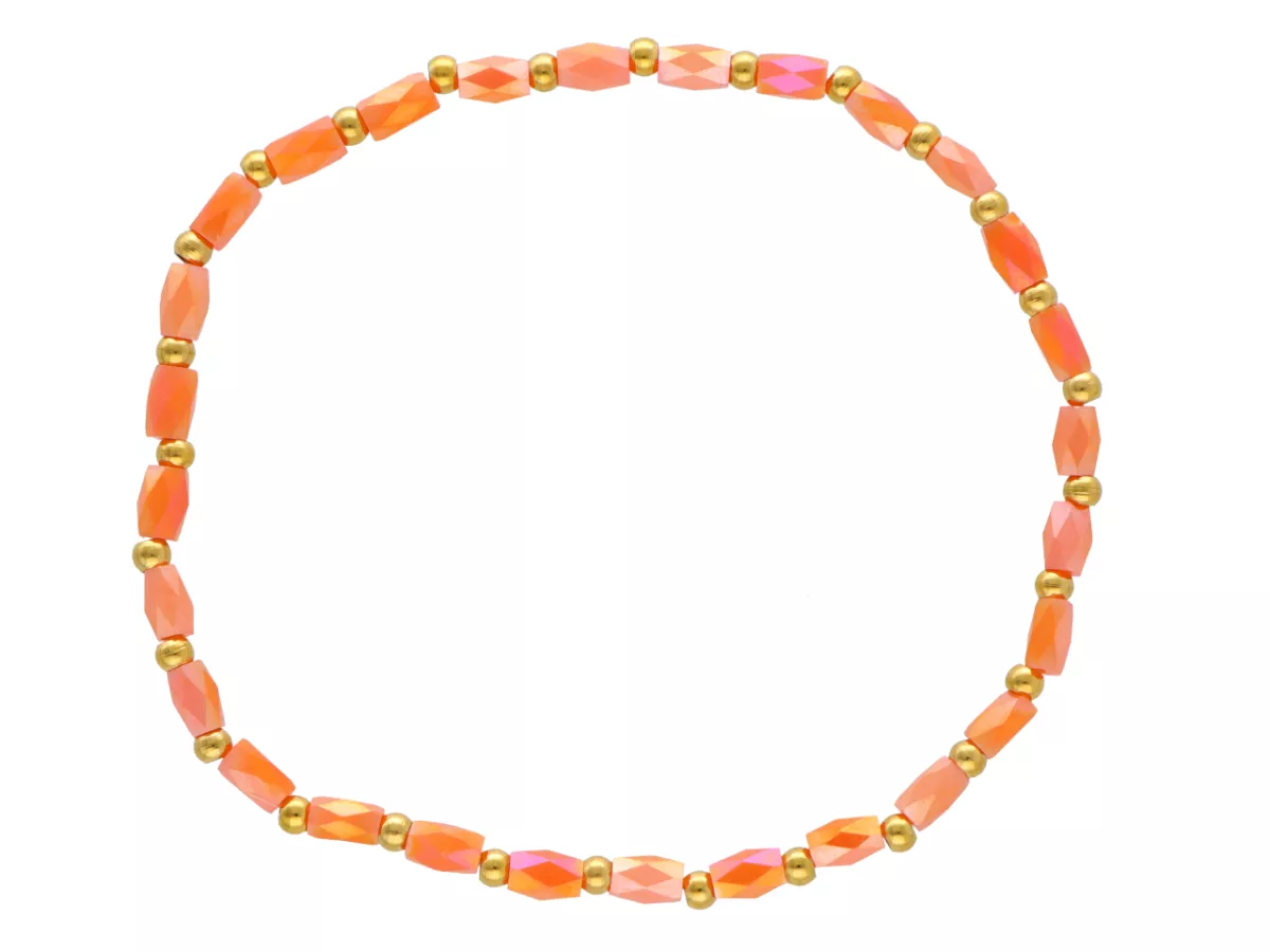 R4S59 BRANSOLETKA KRYSZTAŁKI I STAL CHIRURGICZNA NA GUMCE