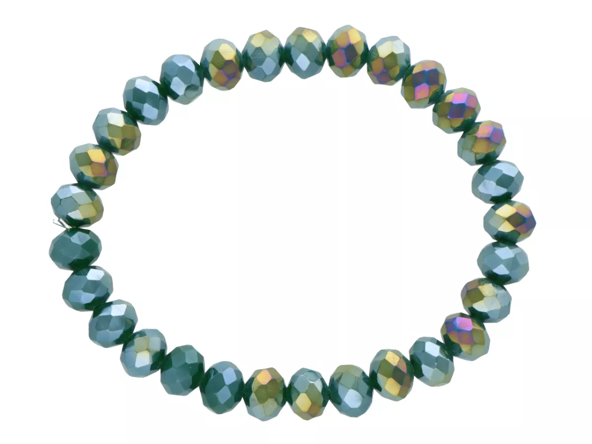 R4D35 BRANSOLETKA KRYSZTAŁKI 8 mm NA GUMCE