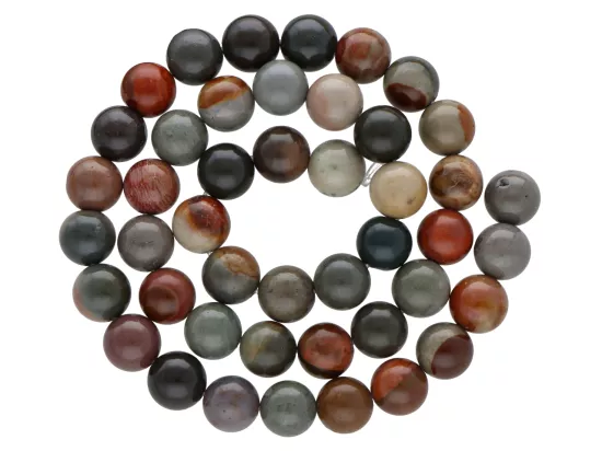 K6X83 JASPIS MORSKI BRĄZOWY KULE 8,5 mm - 1 SZNUR