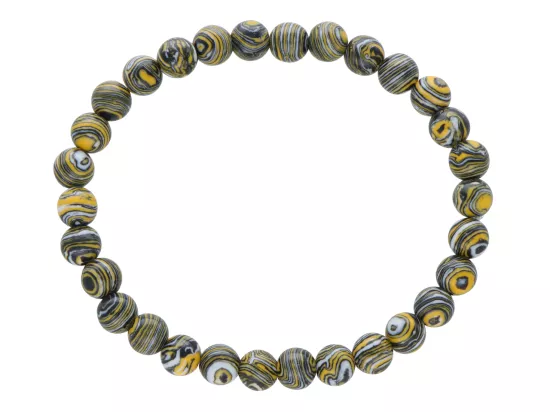 R3P92 BRANSOLETKA MALACHIT SYNTETYCZNY KULE 6 mm