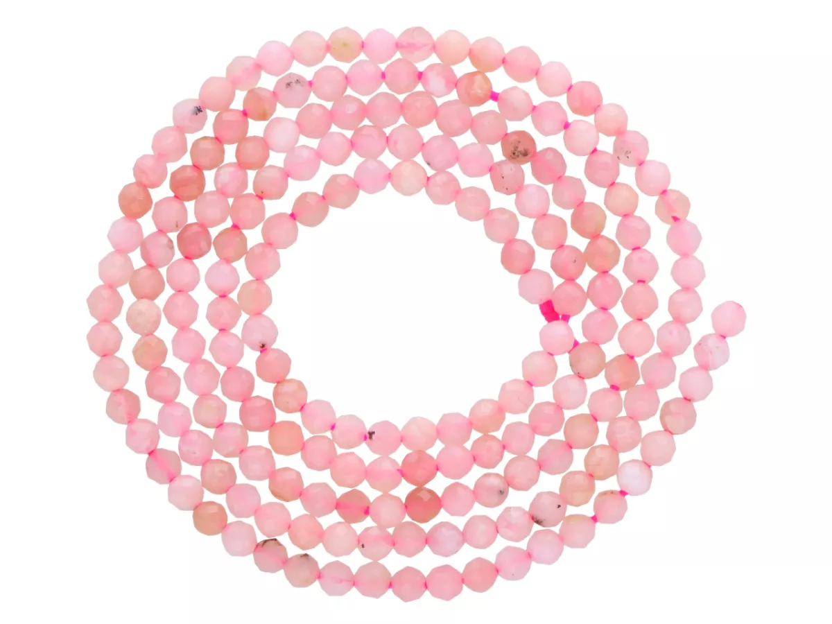 K6T77 OPAL RÓŻOWY KULE FASETOWANE 2 mm 1 SZNUR