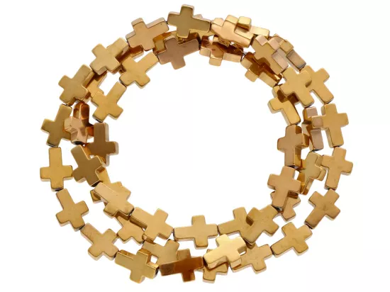 K7O84 HEMATYT MIODOWY KRZYŻYKI 6/8 mm - 1 SZNUR