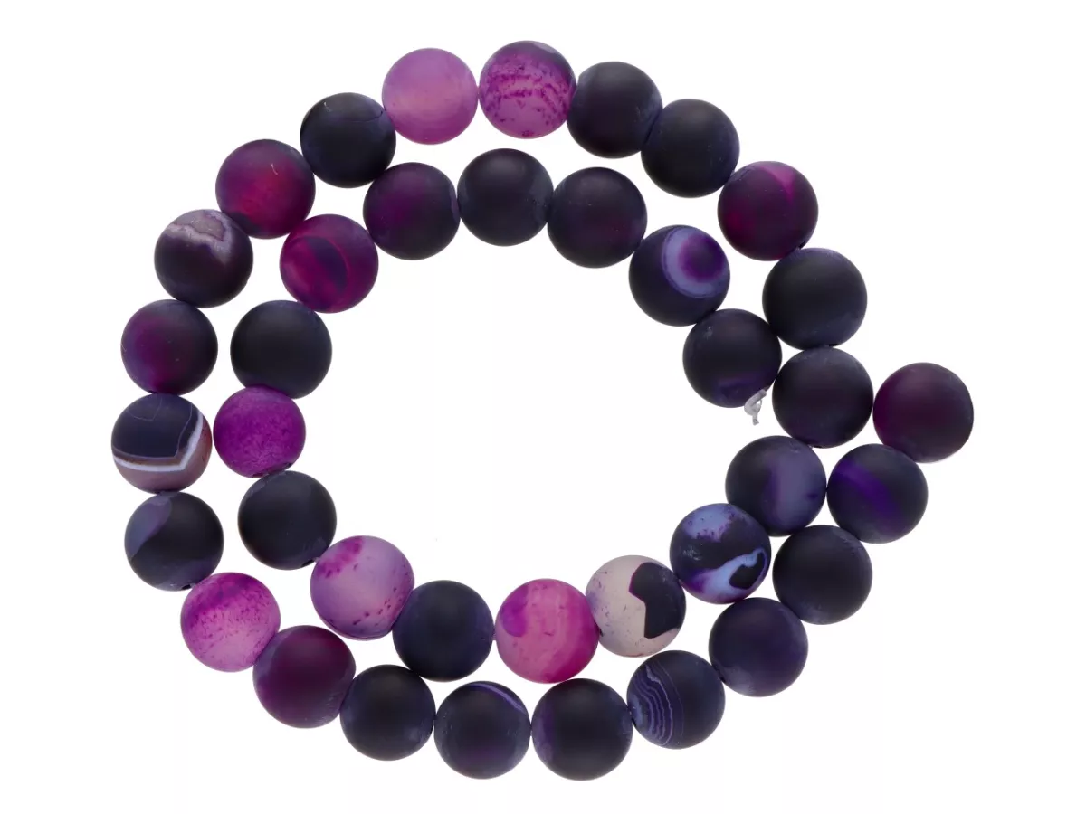 K6J87 AGAT MATOWY KULE 10 mm - 1 SZNUR