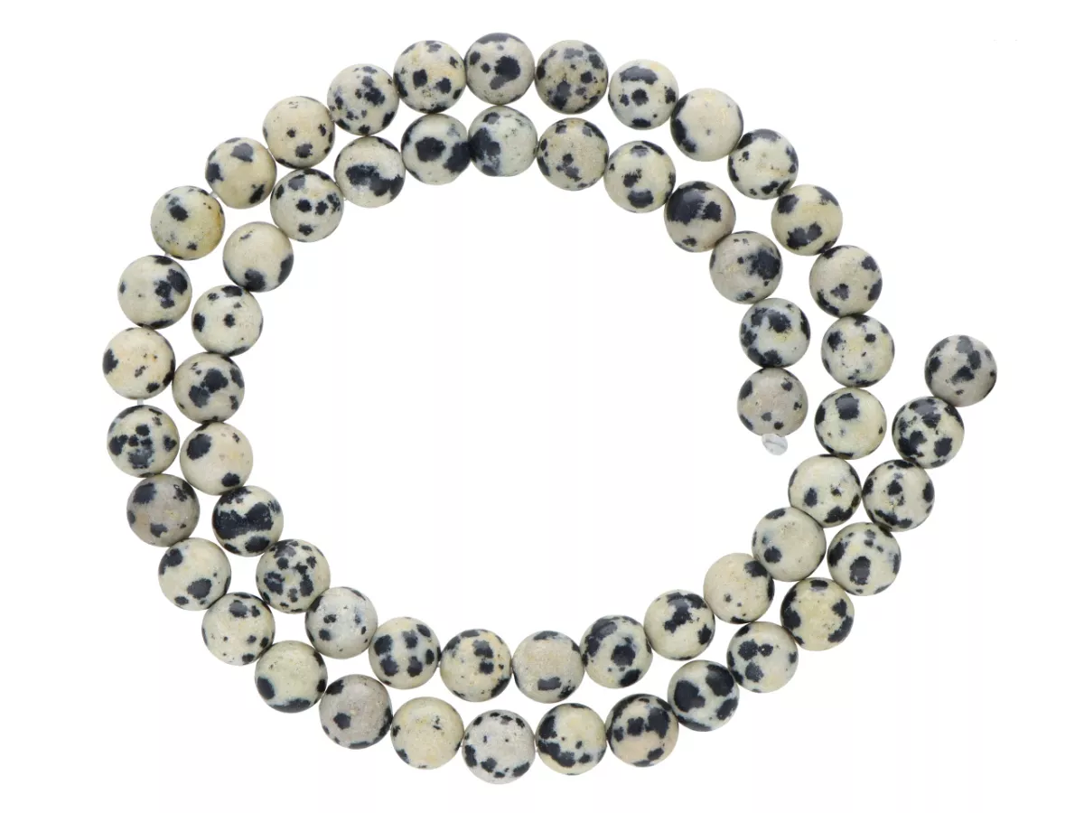 K7O53 JASPIS DALMATYŃSKI KULE 7 mm - 1 SZNUR