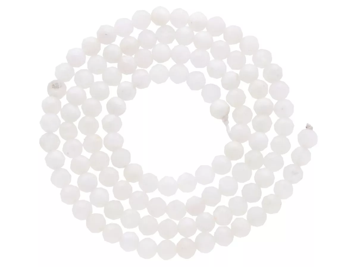 K6X95 KAMIEŃ KSIĘŻYCOWY KULE FASETOWANE 3,5 mm - 1 SZNUR