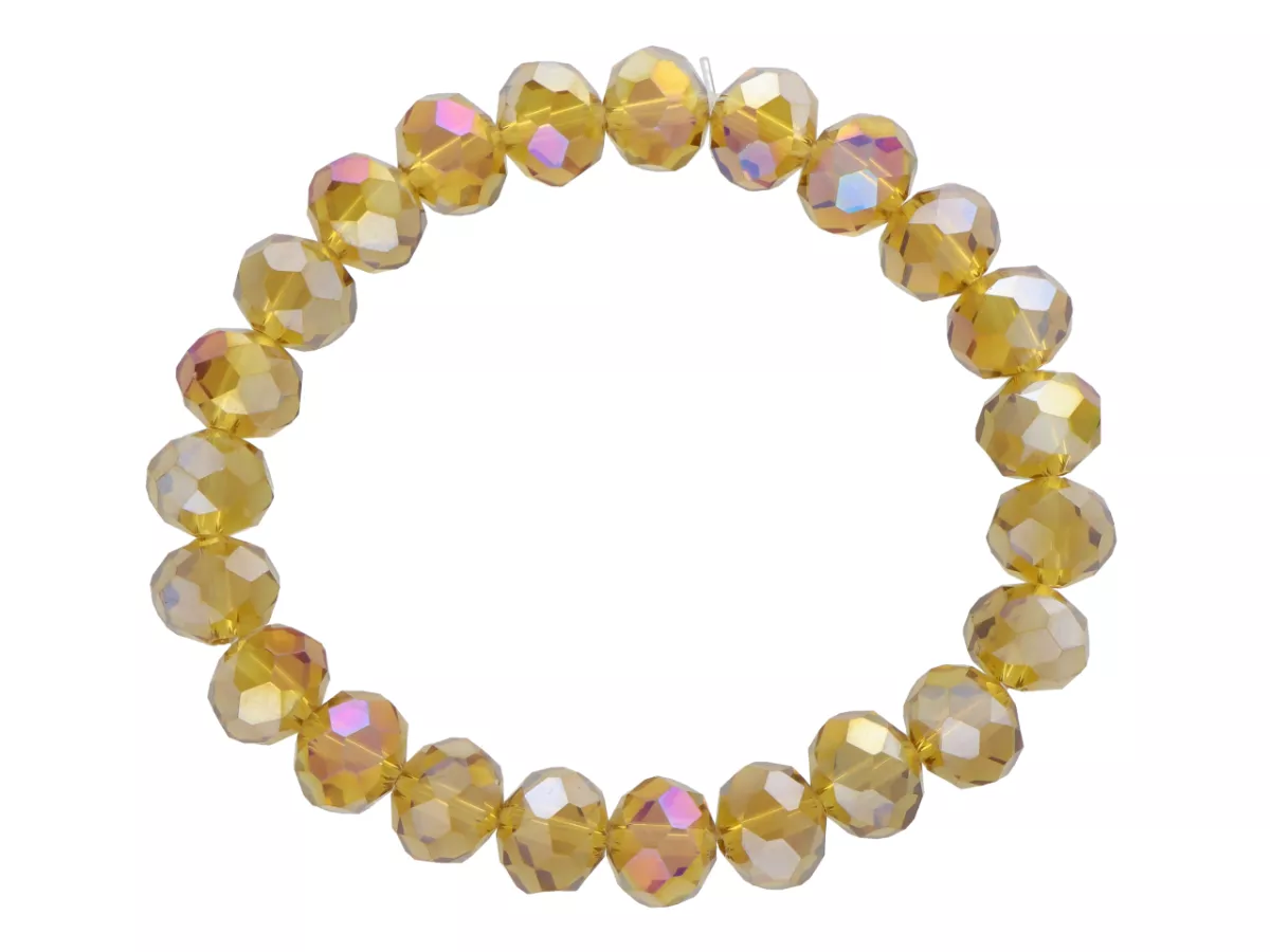 R4G90 BRANSOLETKA KRYSZTAŁKI 10 mm NA GUMCE