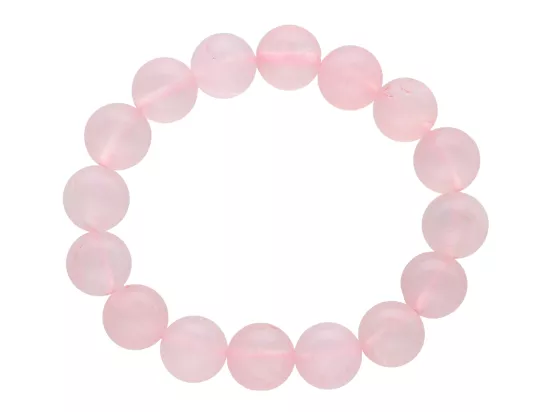 R2S47 BRANSOLETKA KWARC RÓŻOWY KULE 12 mm