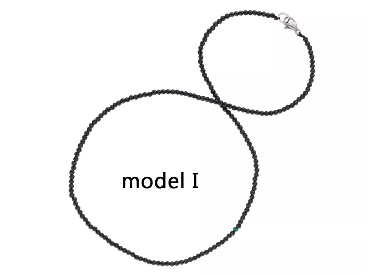 N2P35 NASZYJNIK SPINEL KULE FASETOWANE 2 mm