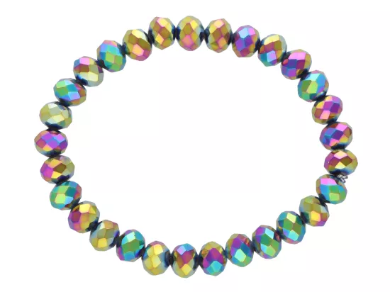 R4D28 BRANSOLETKA KRYSZTAŁKI 8 mm NA GUMCE