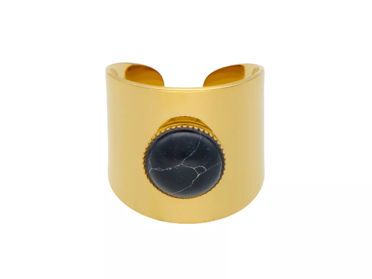 R4A89 PIERŚCIONEK JASPIS CASARSKI STAL CHIRURGICZNA 1 SZTUKA