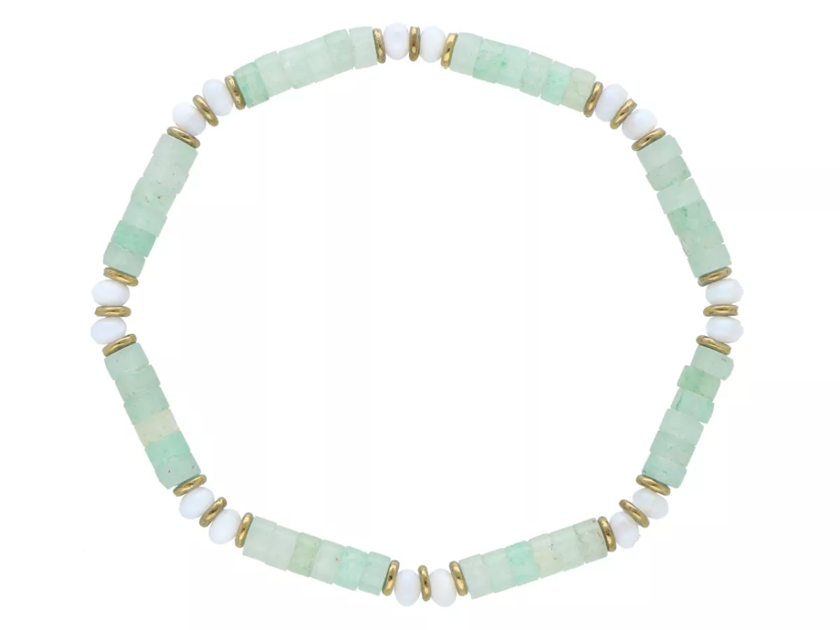 R5A31 BRANSOLETKA AWENTURYN MASA PERŁOWA I HEMATYT