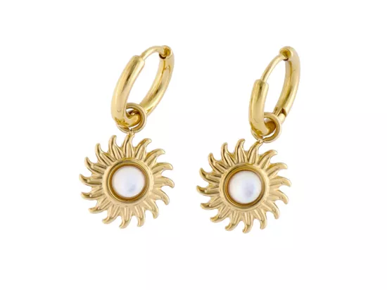 U1W73 KOLCZYKI MASA PERŁOWA I STAL CHIRURGICZNA 1 PARA