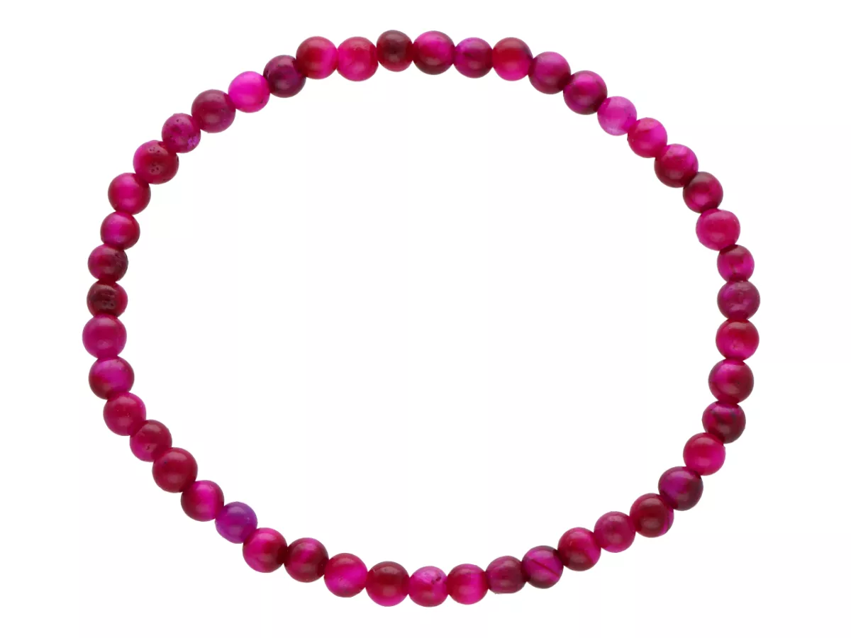 R4W16 BRANSOLETKA TYGRYSIE OKO RÓŻOWE KULE 4 mm