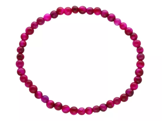 R4W16 BRANSOLETKA TYGRYSIE OKO RÓŻOWE KULE 4 mm