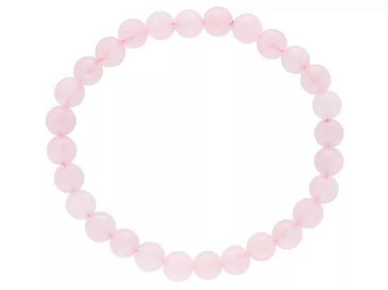 R4E97 BRANSOLETKA KWARC RÓŻOWY Z MADAGASKARU KULE 6,5 mm