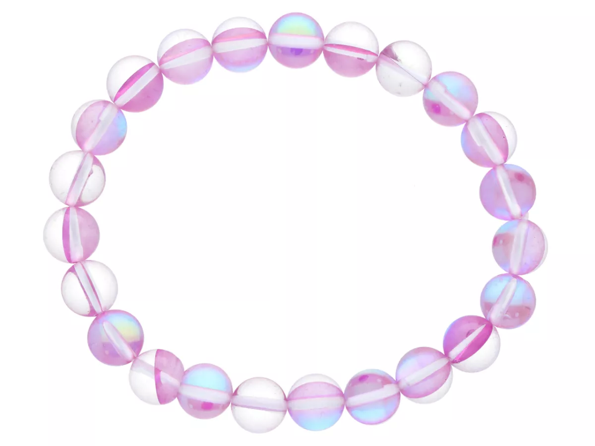 R4N42 BRANSOLETKA CYRKONIA SZKLANA POŁYSK KULE 8,5 mm