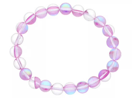 R4N42 BRANSOLETKA CYRKONIA SZKLANA POŁYSK KULE 8,5 mm