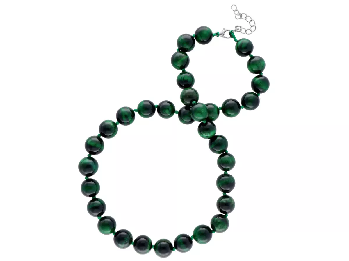 N2B46 NASZYJNIK TYGRYSIE OKO KULE 12 mm