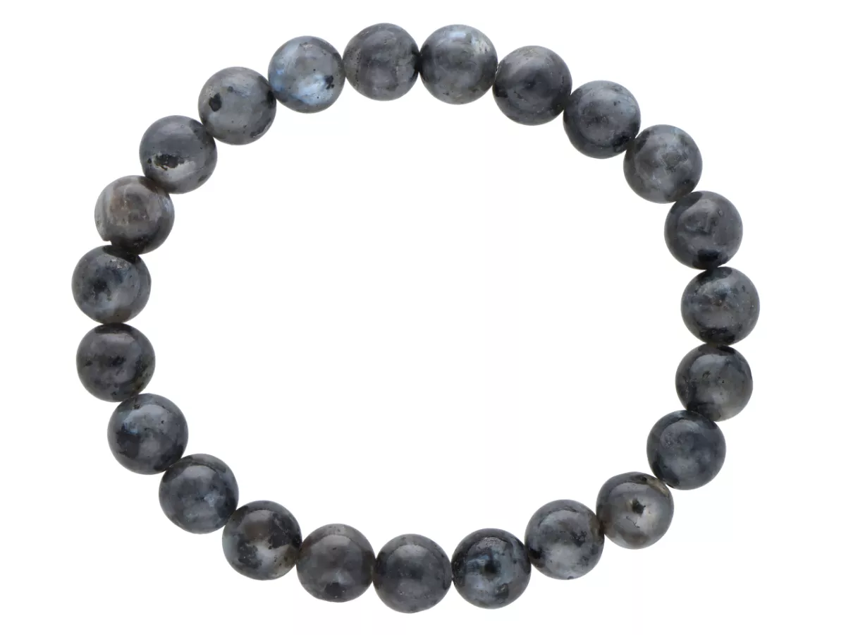 R1E64 BRANSOLETKA LABRADORYT CZARNY KULE 8 mm