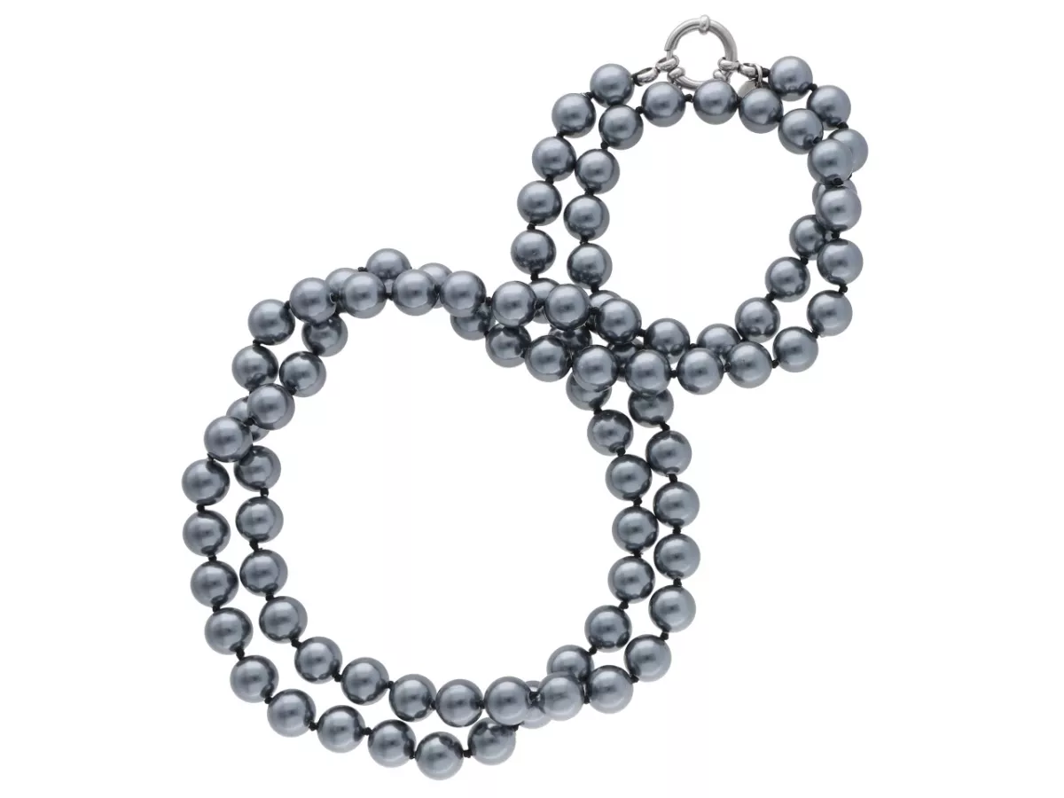 N2L24 NASZYJNIK PERŁA MAJORKA KULE 8 mm