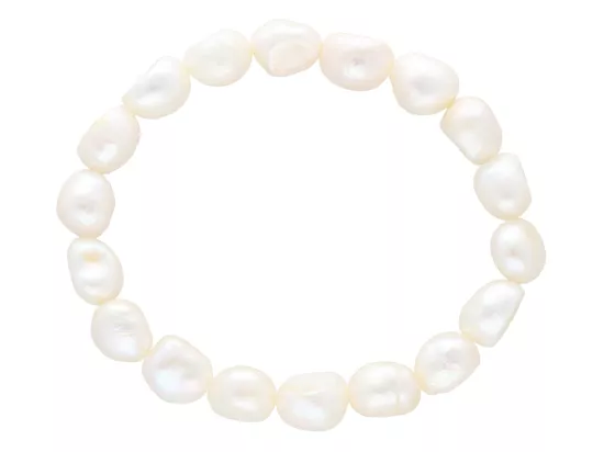 R2R66 BRANSOLETKA PERŁY NATURALNE NA GUMCE
