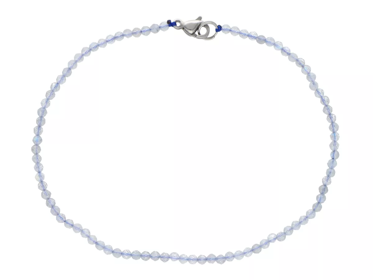 R3B26 BRANSOLETKA LABRADORYT KULE FASETOWANE 2,5 mm