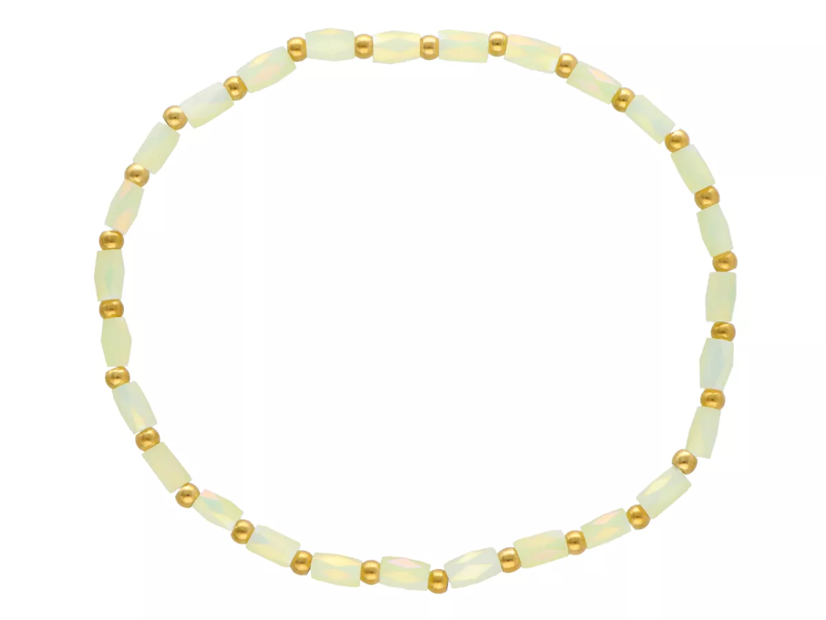 R4S50 BRANSOLETKA KRYSZTAŁKI I STAL CHIRURGICZNA NA GUMCE