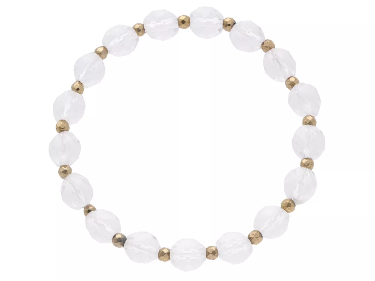 R4U41 BRANSOLETKA KRYSZTAŁ GÓRSKI OWAL FASETOWANY 7/8 mm