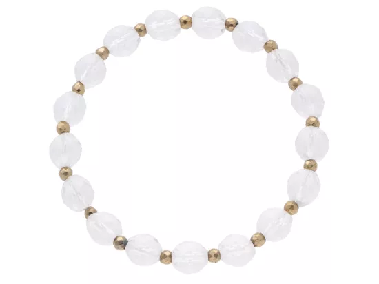 R4U41 BRANSOLETKA KRYSZTAŁ GÓRSKI OWAL FASETOWANY 7/8 mm